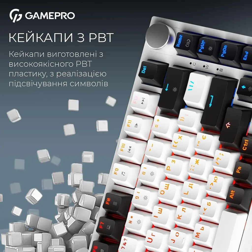 Клавиатура GamePro Asgard Valhalla 75% Exploded QLAB Orange Switches (MK160W Pro) - фото 9