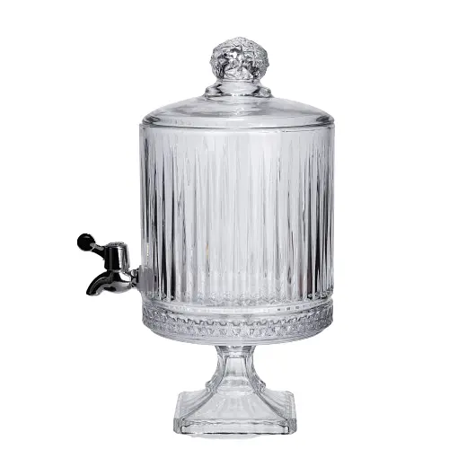 Лимонадница с краном на подставке стеклянная 4.5 л 39 см Прозрачный Yiwu HP-19-3045-4 - фото 2