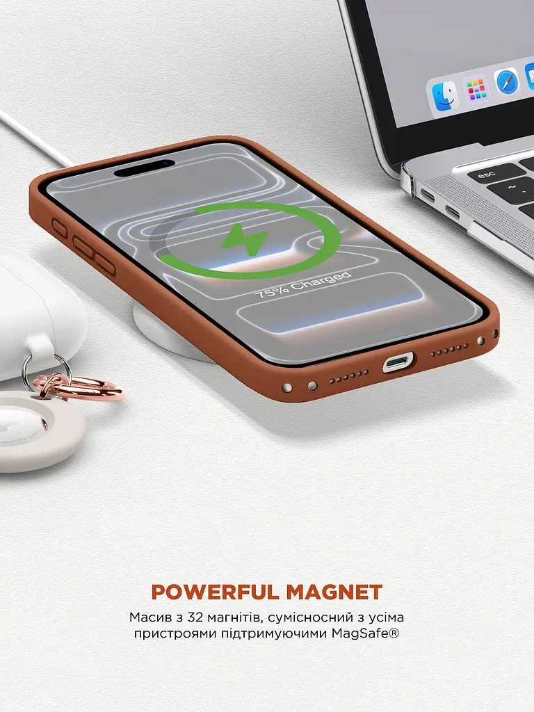 Силиконовый чехол с MagSafe для Apple iPhone 17 Pro Max, ICON2 MagCase, терракотовый, противоударный, панель с мягкой подкладкой, защита всего корпуса, поддержка беспроводной зарядки, совместим с защитными стеклами и пленками - фото 8