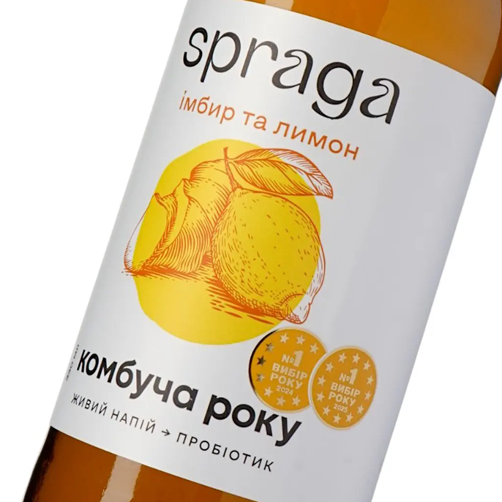 Напій безалкогольний Spraga Комбуча імбир та лимон 330 мл - фото 6