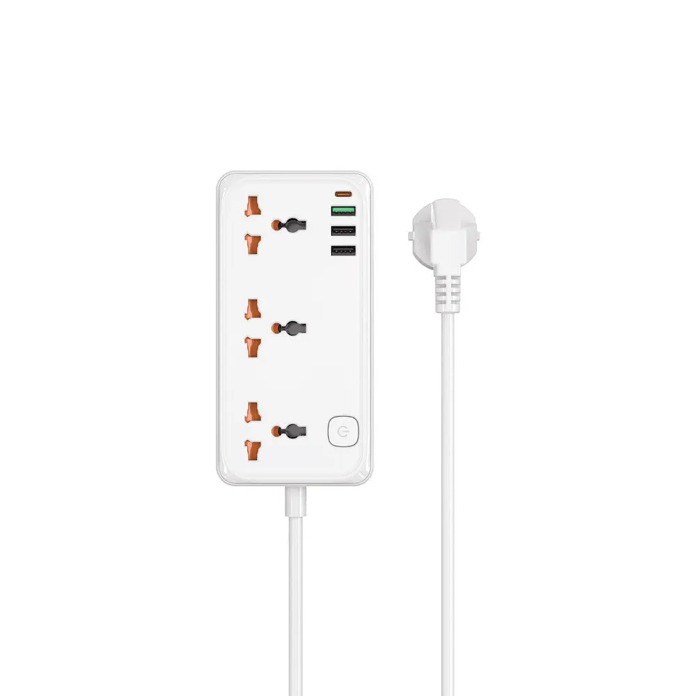 Сітковий підовжувач WIWU 30W Cube Multiple Function GaN Power Strip 1C3A+3 sockets Wi-S005 EU Білий