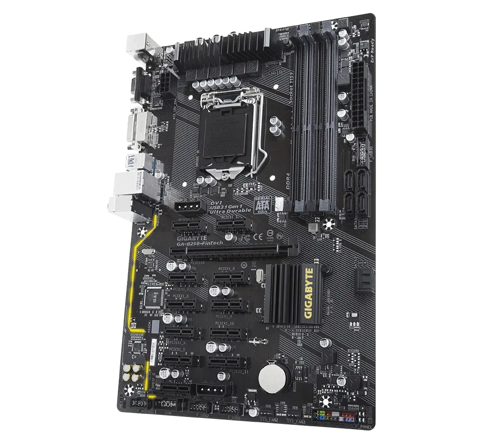 Материнська плата Gigabyte GA-B250-FinTech LGA 1151v1 (GA-B250-FinTech) Б/В - фото 2