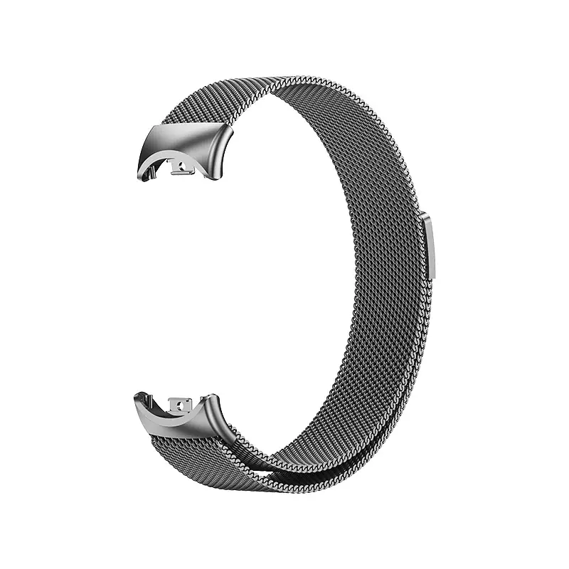 Комплект ремешки Tamister для фитнес-браслета Xiaomi Mi Band 8 и 9 Bead design Black - Milanese design Silver - фото 5