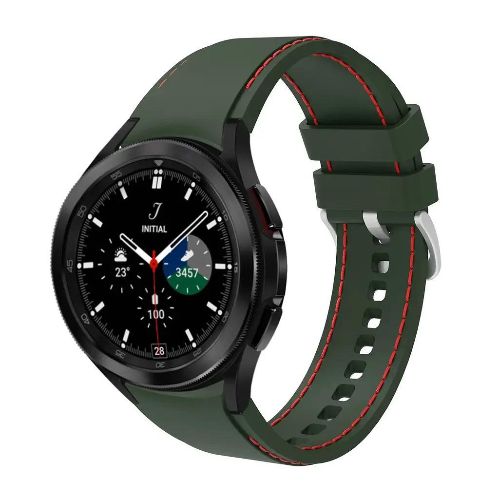 Браслет для Samsung Galaxy Watch 5 Pro - зелено-красный ширина крепления 20мм силикон размер L Watchbands RLine (W1-6WB707640) - фото 3