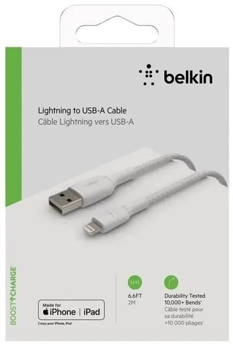 Кабель Belkin USB-A > Lightning подзарядка/синхронизация 2м, 12Вт teh0025053 - фото 5