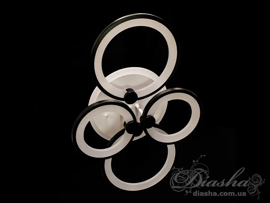 Люстра LED Diasha 8022/4BK, 70W, 3200K-6000K, акрил, чорний метал, сучасний стиль для дому - фото 2