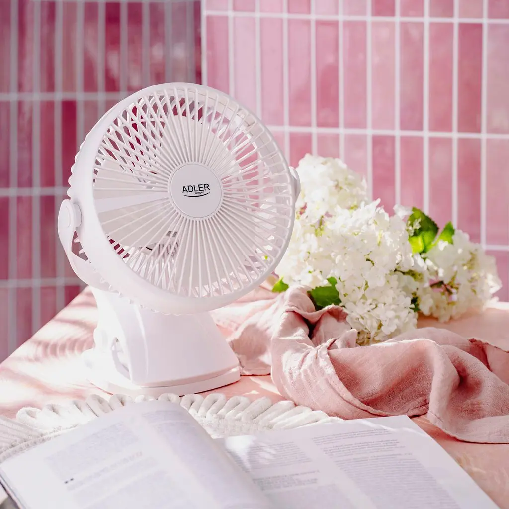 Вентилятор AdlerAD 7342 white настільний/ акумуляторний/ 5Вт/ D=15.5см/ USB-C/ білий (AD7342W) - фото 9