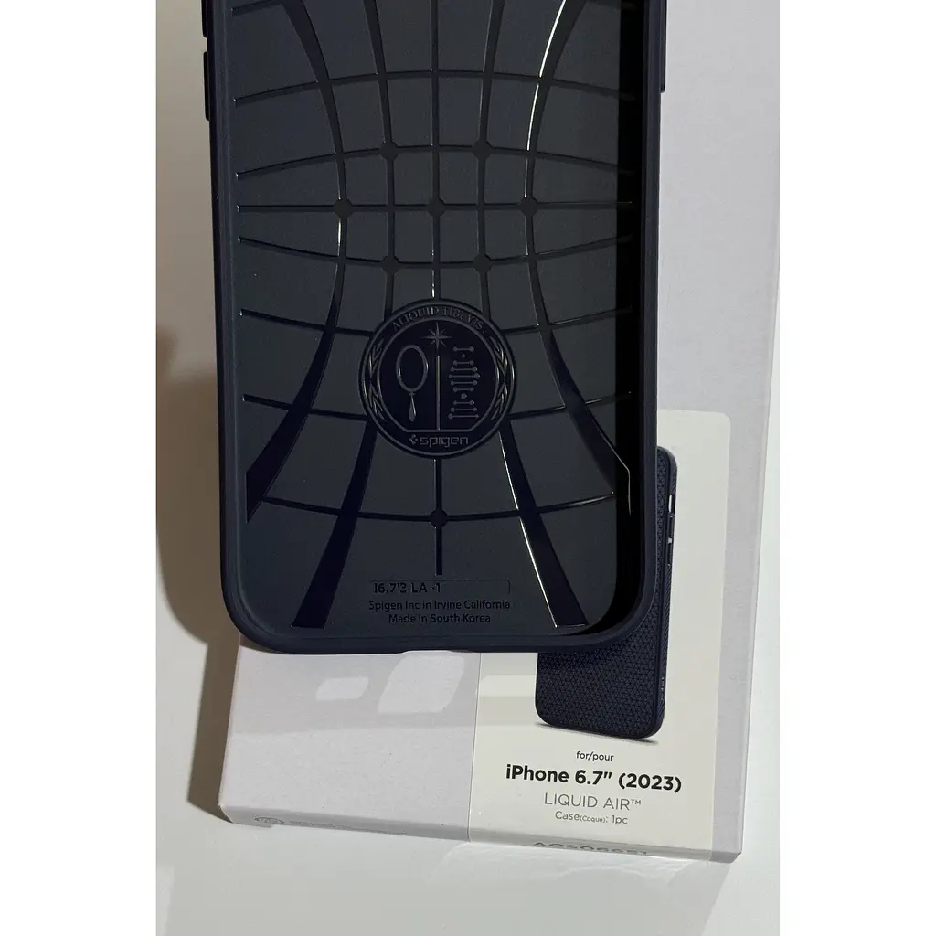 Оригинальный противоударный чехол Spigen Liquid Air Armor для iPhone 15 Plus/14 Plus Navy Blue ACS06651 - фото 10