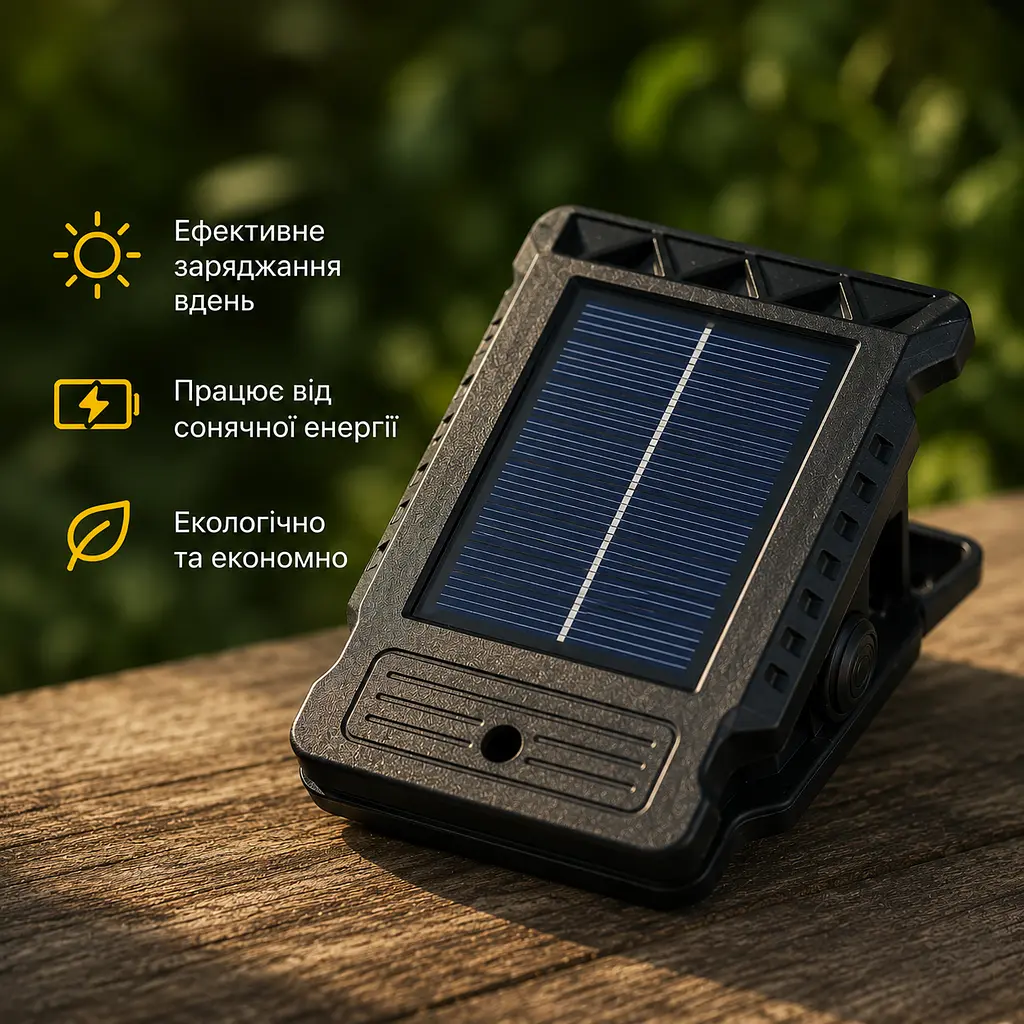Ліхтар-прищіпка (SSP-07/TS-21A-B) (сон. панель, акум.датч, рух) - фото 2