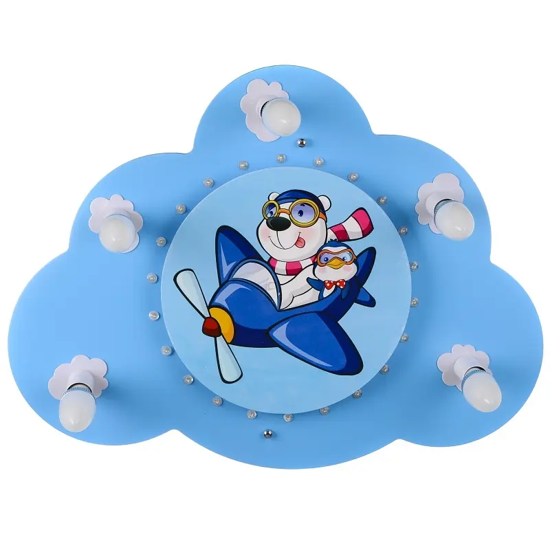 Люстра потолочная Brille деревянная для детской E14 40W Mix (KL-415C/5) - фото 3