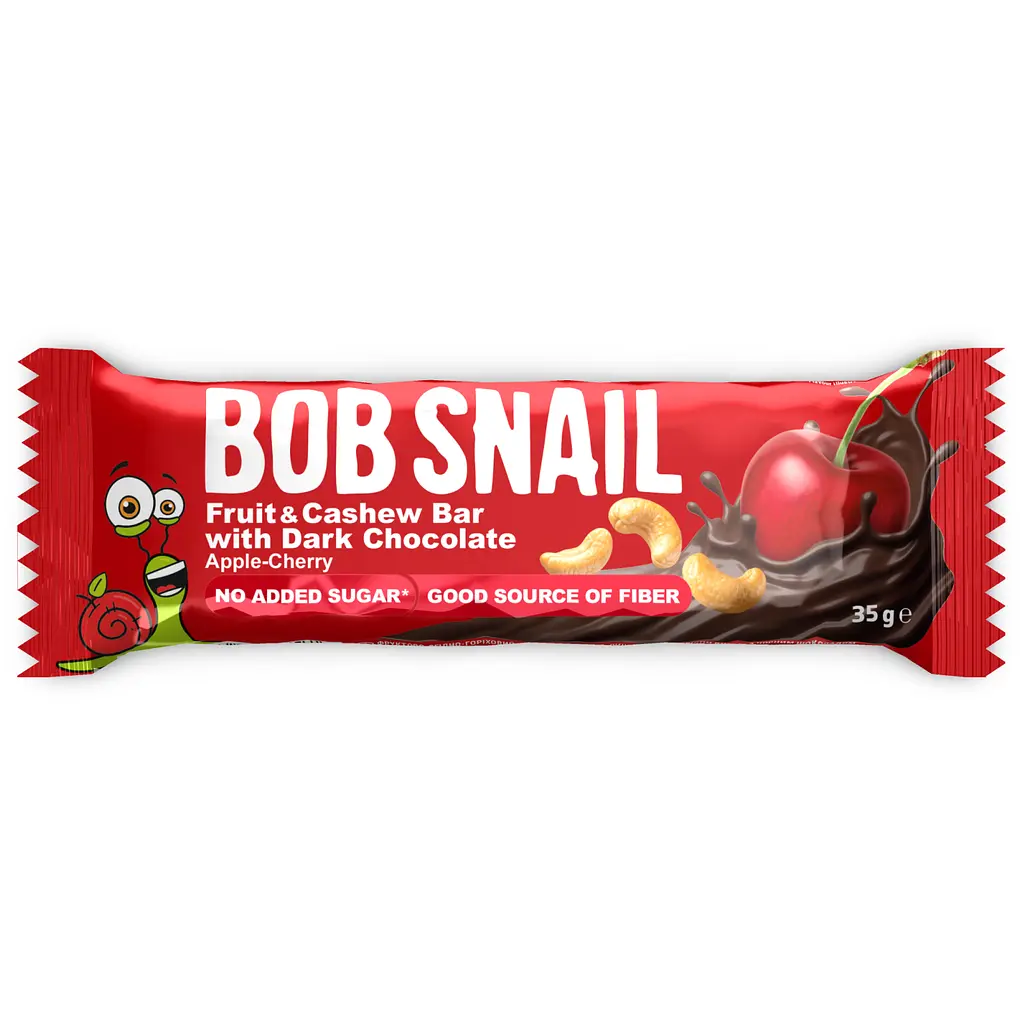 Набір фруктово-ягідно-горіхових батончиків Bob Snail Яблуко-Вишня-Кеш’ю-Кріспи Кіноа з чорним шоколадом 35 г х 15 шт. - фото 2