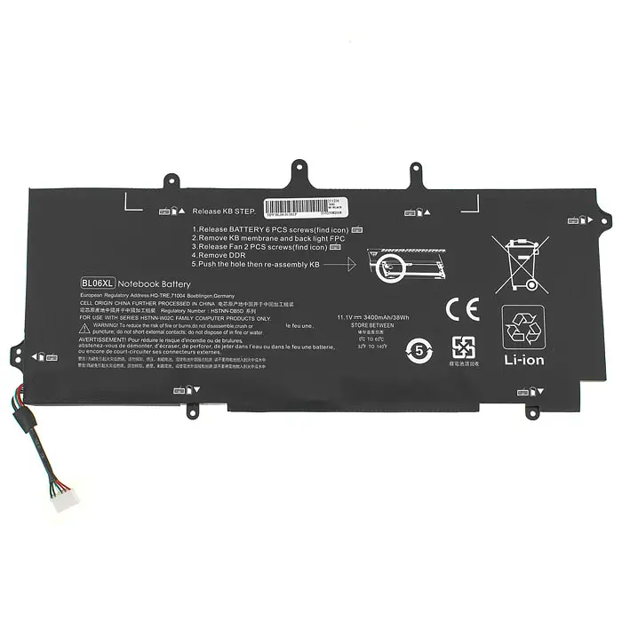 Акумулятор HP BL06XL (EliteBook 1040 G1, 1040 G2) 11.1V 3400 mAh 38Wh - фото 3