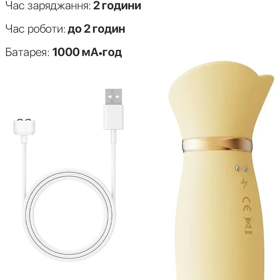 Пульсатор-вібратор із вакуумною стимуляцією клітора Zalo - ROSE Thruster Lemon Yellow - фото 6