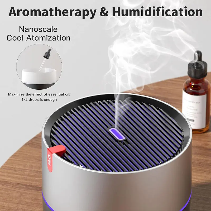 Зволожувач повітря з підсвічуванням WX107 Type-C/5V USB 230ml Black Epik teh0029811 - фото 3
