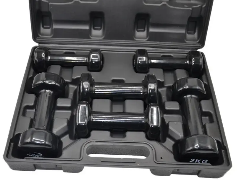 Набір гантелей в кейсі 9 кг. PowerPlay 4121 Fitness Dumbells (2 шт*1 кг, 2 шт*1,5 кг, 2 шт*2 кг) (PP_4121_9kg) - фото 2