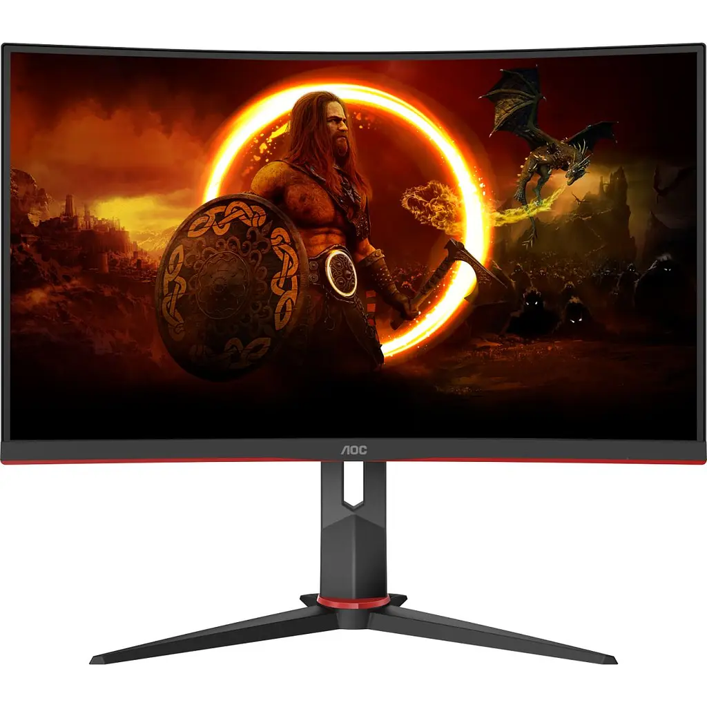 Монітор TFT 27" AOC C27G2Z3/BK, VA, 280Гц, 0,5ms, вигнутий, HDMIx2, DP, HAS, чорний з червоним (C27G2Z3/BK) - фото 9