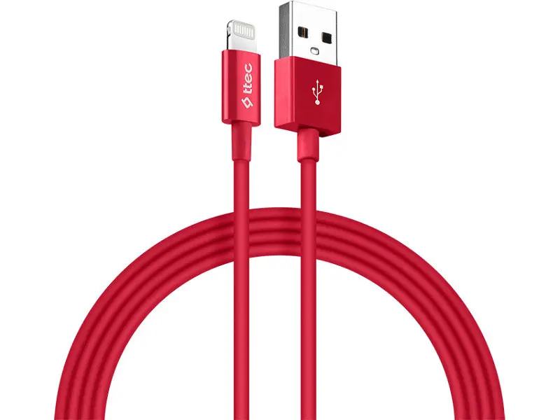 Кабель Ttec Lightning 1m Red (2DK7508K) - фото 4