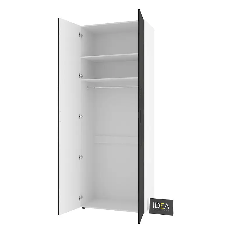 Шафа для одягу з однією штангою С-8.3 Білий/Чорний Idea - фото 4