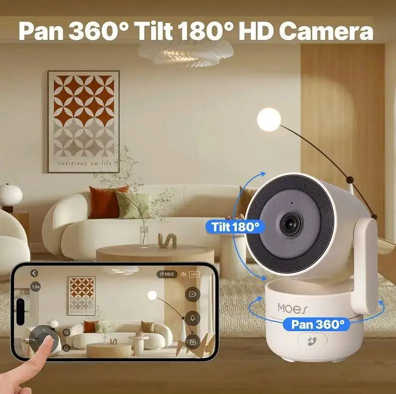 Wi-Fi IP камера MOES TUYA 4MP | панорама 360° | Нічне бачення | Вбудований мікрофон - фото 4