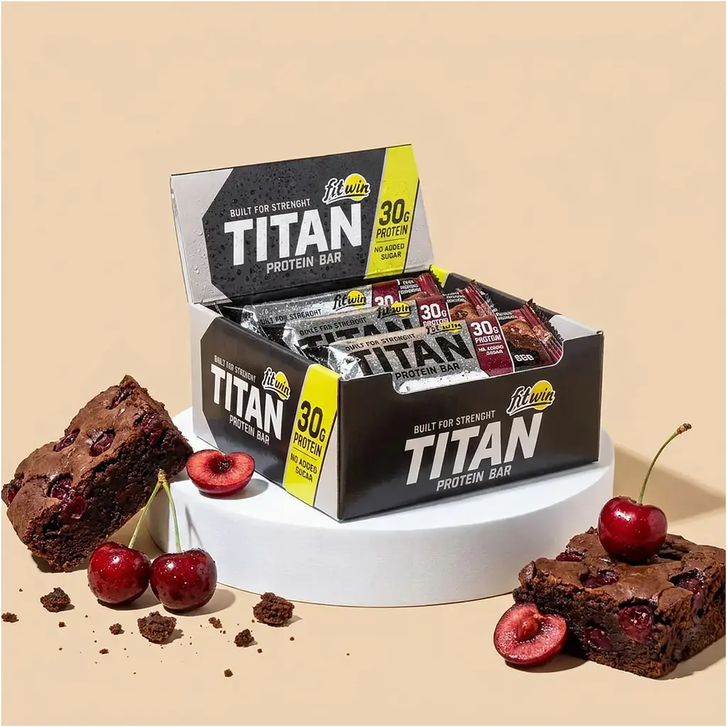 Батончик FitWin Titan 9x85 г Вишневий брауні - фото 2