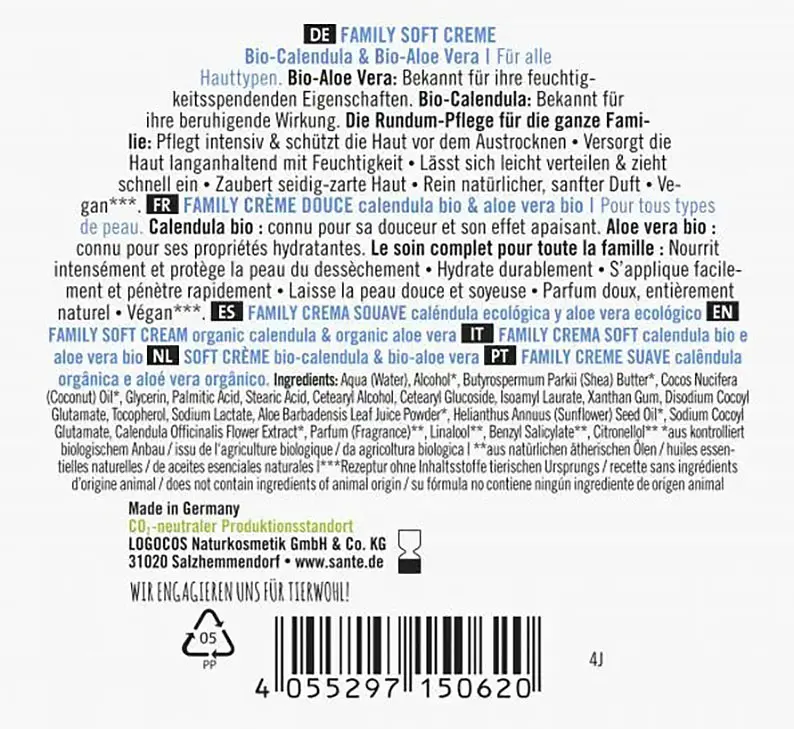 Біо-крем Sante Family Soft Календула та Алое Вера універсальний 150 мл - фото 2