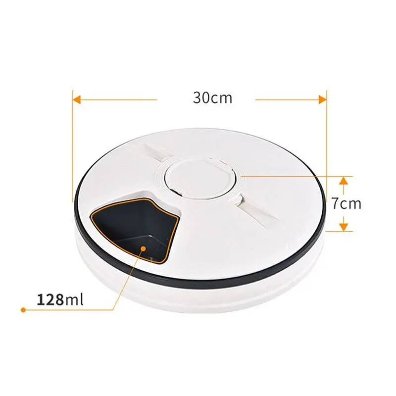 Автоматична годівниця для собак і котів електронна Pet Feeder, 30x7 см, 6 порцій по 128мл, таймер, мелодія (100663) - фото 6