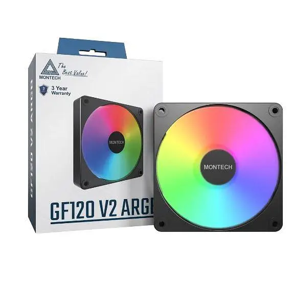Корпусный вентилятор 120MM GF120 V2 ARGB PWM(B) MONTECH - фото 2