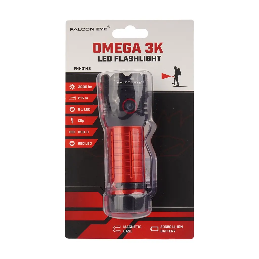 Ліхтар Falcon Eye тактичний Omega 3K (3000 Lm) White/Red LED Magnetic Rechargeable Type-C (FHH0143) (DAS303964) - фото 4