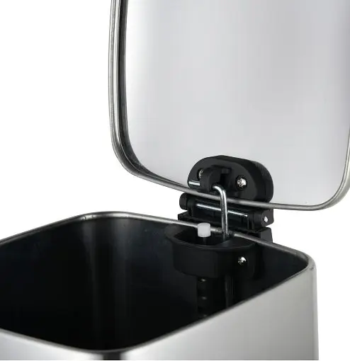 Відро для сміття Zerix Kubix-TC0108 SS Color з плавним закриттям квадратне 8 л нержавійка (ZX5891)  - фото 2