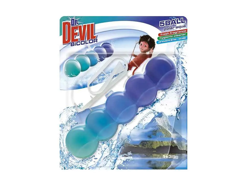 Блок для туалетів Dr.DEVIL 1шт BiColor 35г Полярна Вода