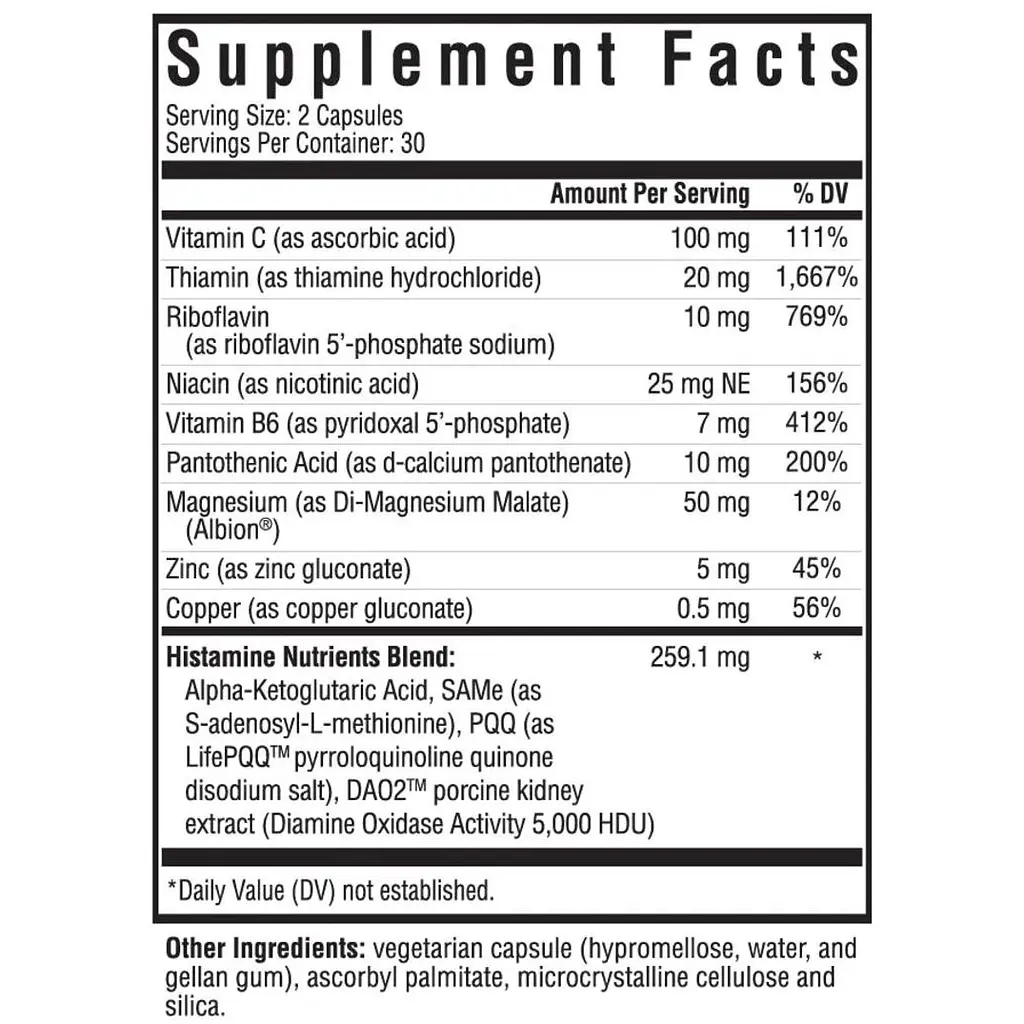 Гістамінові поживні речовини Seeking Health Histamine Nutrients 60 капсул - фото 2
