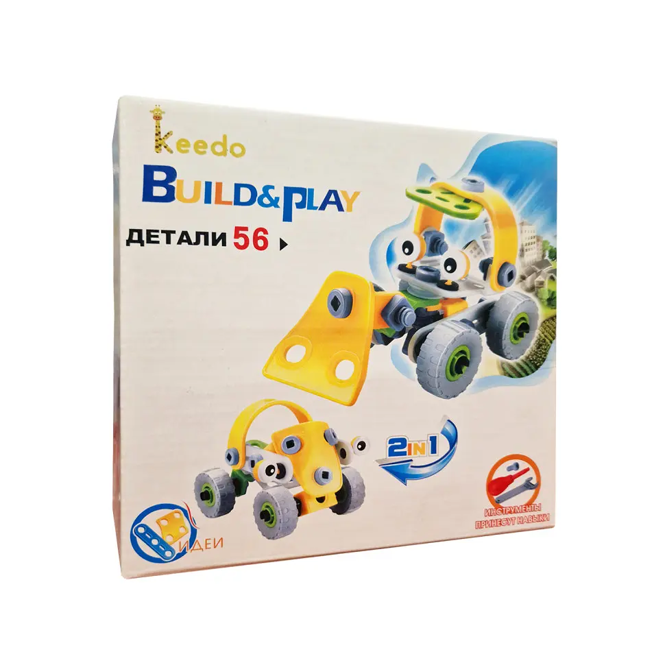 Конструктор Build&Play 2 в 1 Строители HANYE J-7725, 56 элемента - фото 3