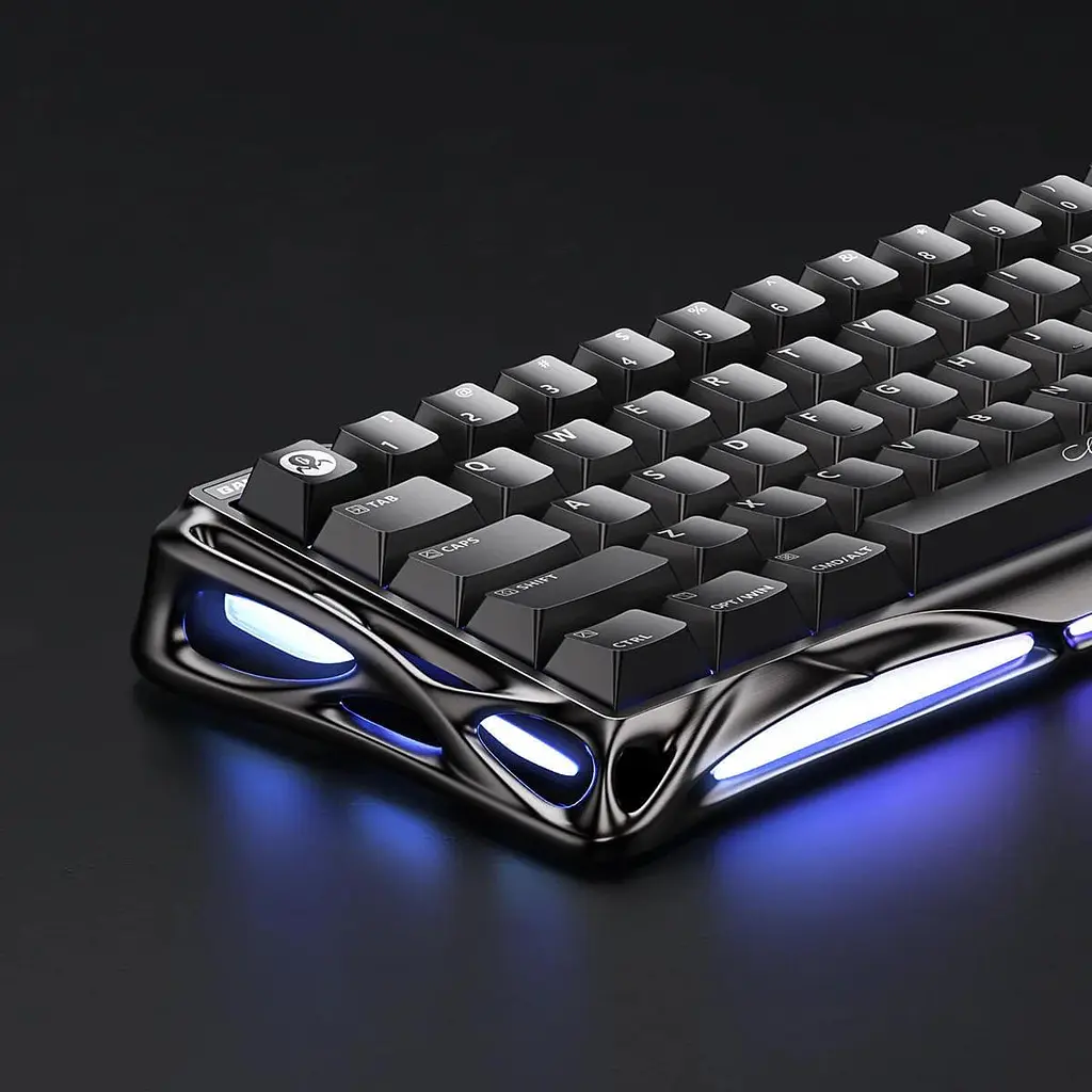 Клавиатура GravaStar Mercury V60 Pro 60 keys Blackcore 8K USB-A RGB Interstellar Silver (GSV60PRO_XTAL_BLK) - фото 11