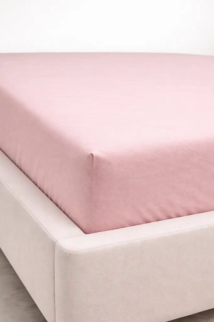 Простирадло на резинці Ecotton 180х200 см фланель з бавовни Pink рожевий (24426) - фото 2