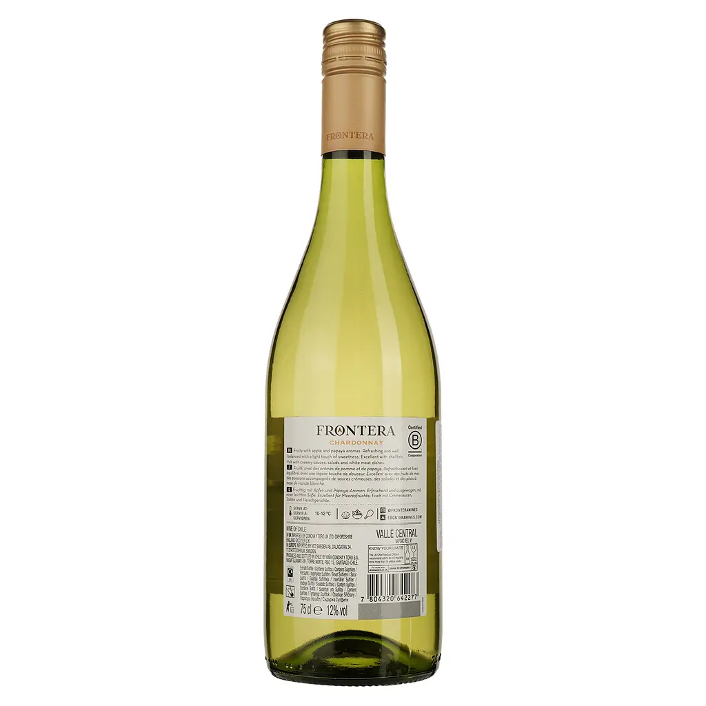 Вино Frontera Chardonnay, белое, полусухое, 12,5%, 0,75 л - фото 2