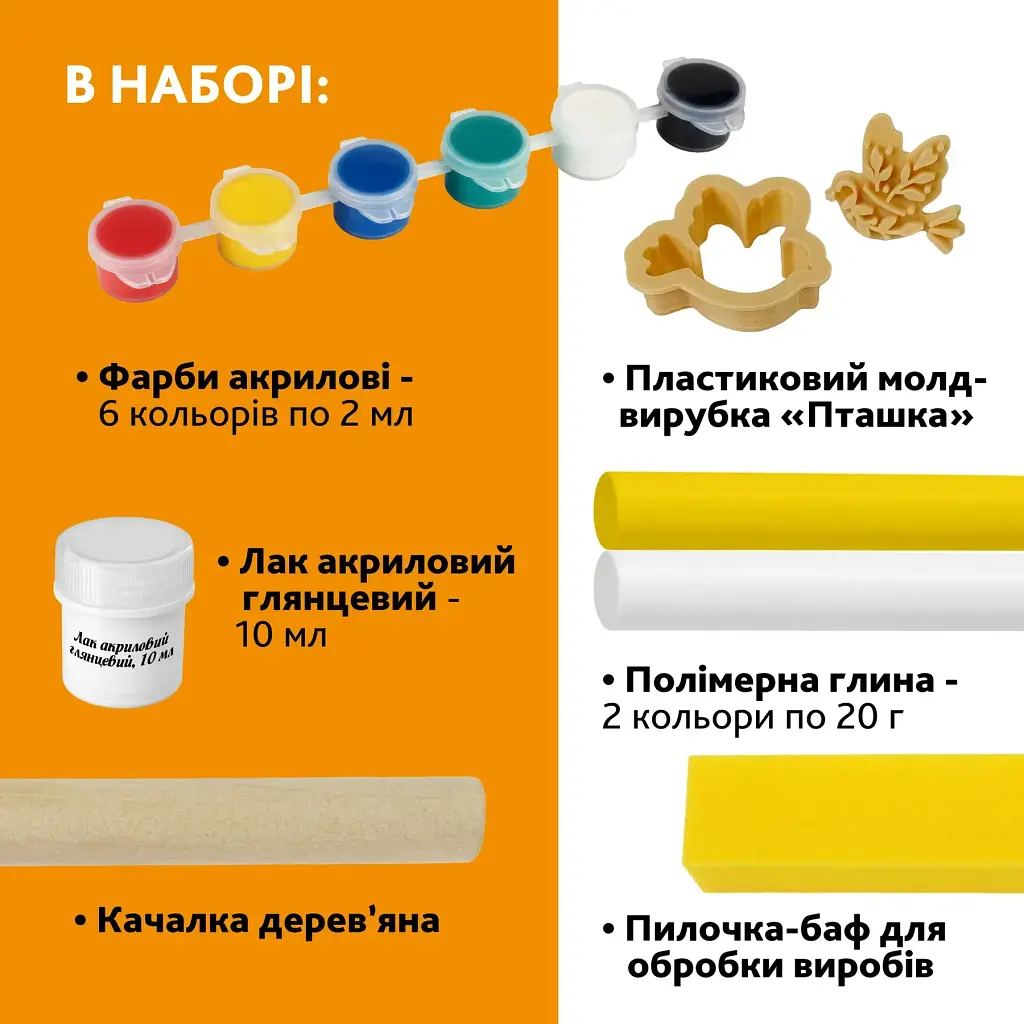 Набір для створення прикрас з полімерної глини Alexes Пташка: творчість для дітей і дорослих - фото 4