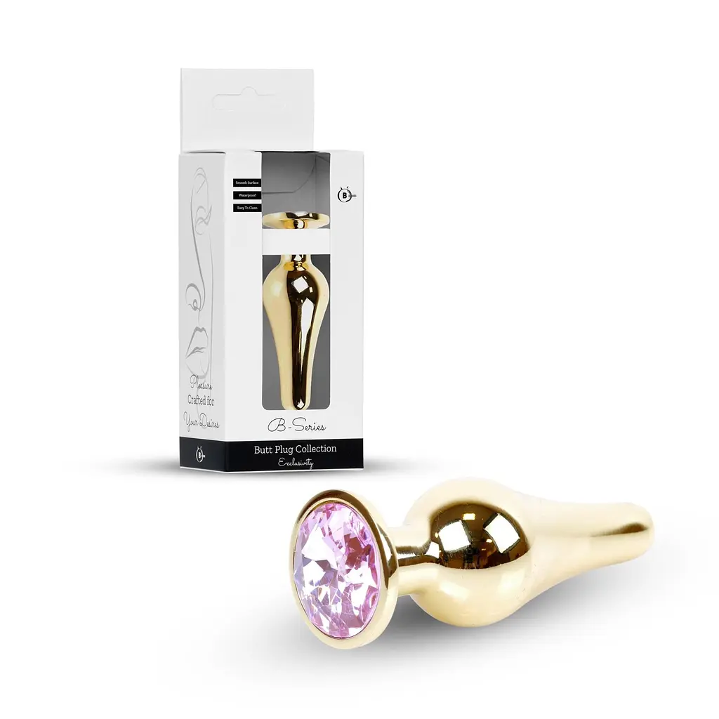 Анальна пробка B - Series HeavyFun Gold, 9.5 см (світло-рожевий) - фото 9