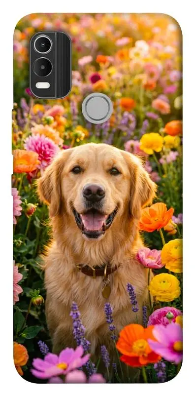TPU чохол Demsky Flowery labrador для Nokia C21 Plus