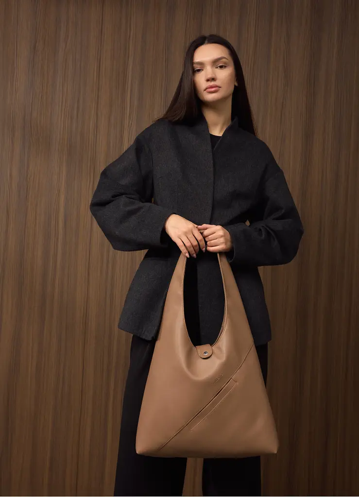 Жіноча сумка Sambag HOBO M кавовий 35 х 40 х 8 см (53200021) - фото 5