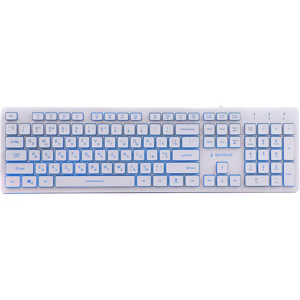 Клавіатура Gembird KB-UML3-01-W-UA USB White (KB-UML3-01-W-UA) - фото 1