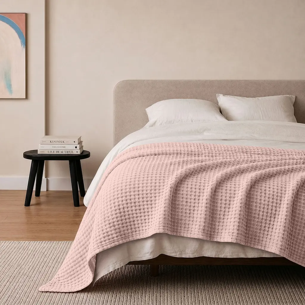Плед покривало Cosas Flamingo Greek Waffle 230х240 см вафельне (Blanket_11Flamingo_GreekWaffle_230x240) - фото 2