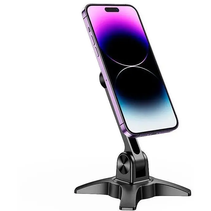 Тримач HOCO HD2 Joy ring magnetic desktop stand магнітне кільце чорне - фото 5