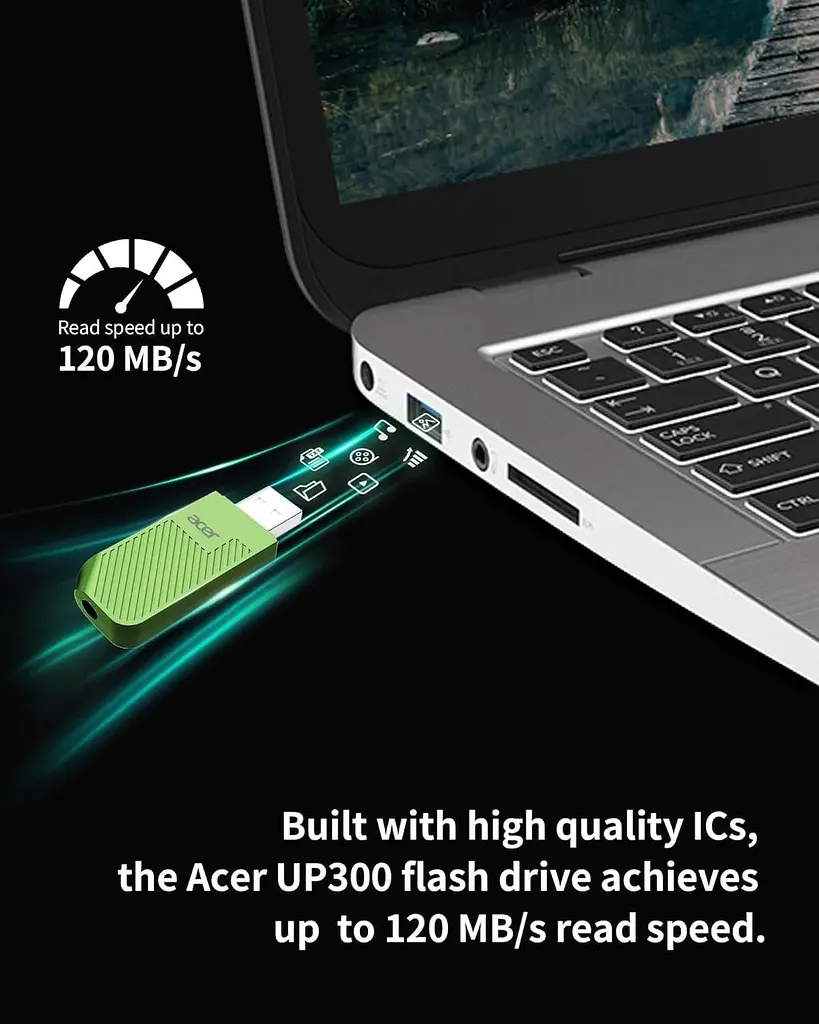 Флеш-накопичувач Acer USB Flash 32GB USB 3.2 UP300 Green (BL.9BWWA.557) - фото 2
