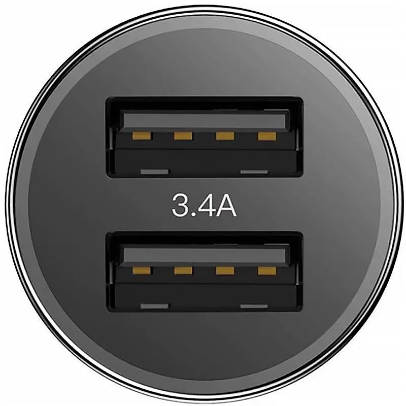 Автомобільний зарядний пристрій Baseus Small Screw with Lightning Cable 2USB 3.4A TZXLD-A01 Black - фото 5