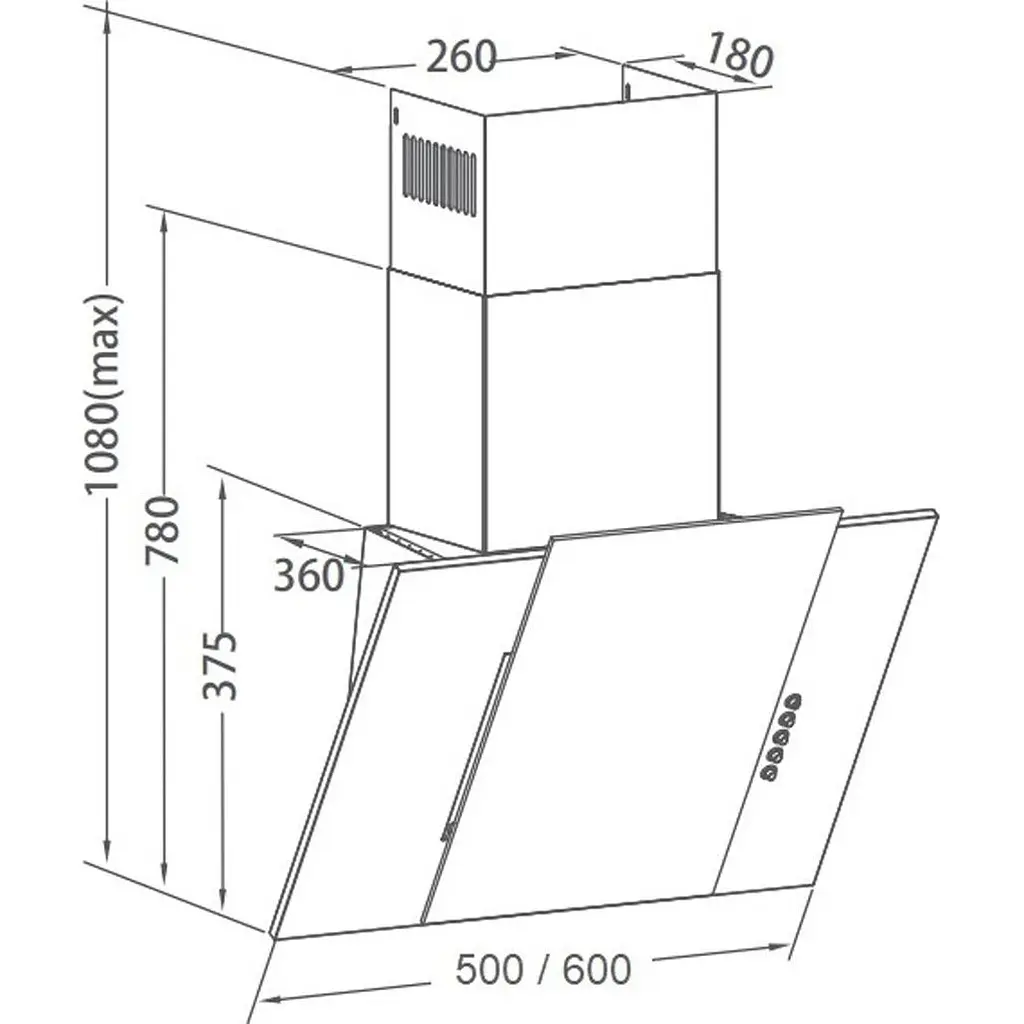 Вытяжка наклонная Pyramida NVX 50 [800] B WH [142792] - фото 6