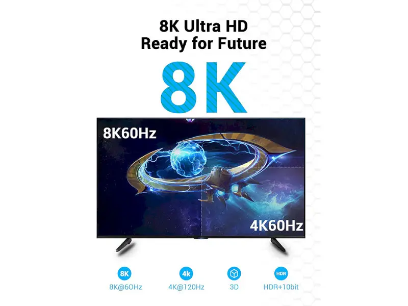 Кабель Vention HDMI to HDMI v2.1 1.5m Black (AANBG) - фото 7