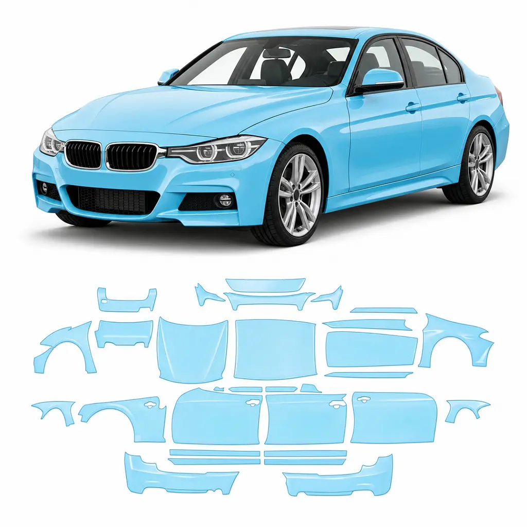 Антигравійна захисна бронеплівка за лекалами для BMW 3 Series F30 facelift 2015-2019 - повний кузов