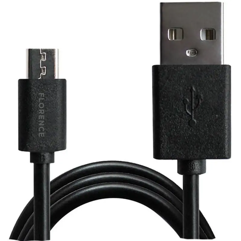 Сетевое зарядное устройство Florence 2USB 2A + MicroUSB Cable Black (FL-1021-KM) - фото 3