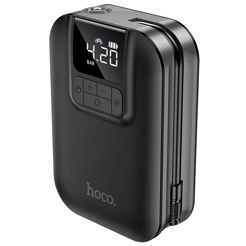 Автомобільний насос Hoco S53 Breeze portable portable smart air pump Black - фото 3