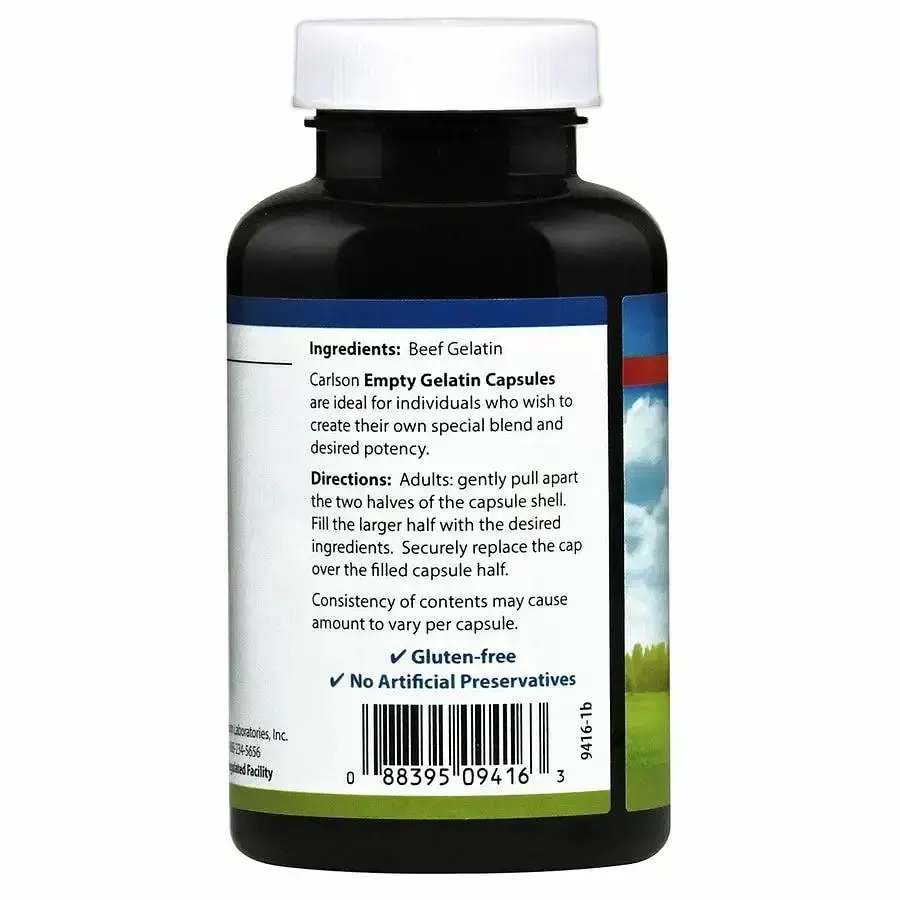 Порожні желатинові капсули Carlson Empty Gelatin Capsules  # 1 Med-SM 200 шт. - фото 2